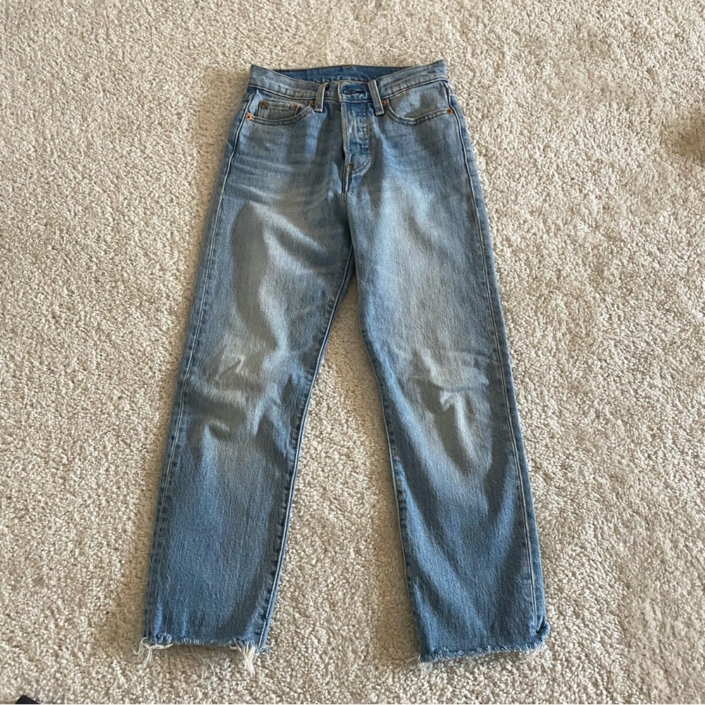 Levi's Light Blue Straight Leg Jeans Wedgie style, 25